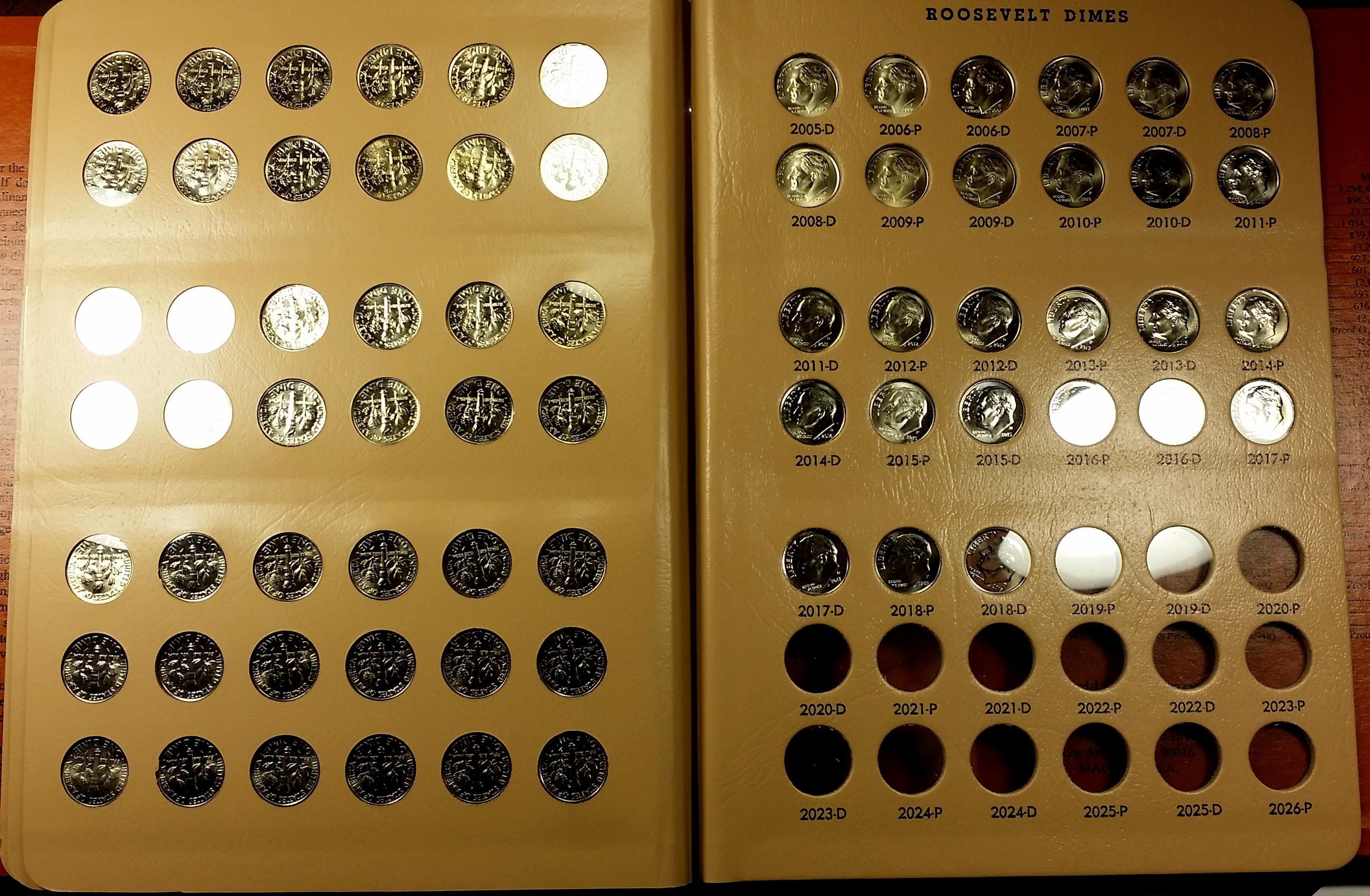COMPLETE Roosevelt Dime Album -MANY TONED