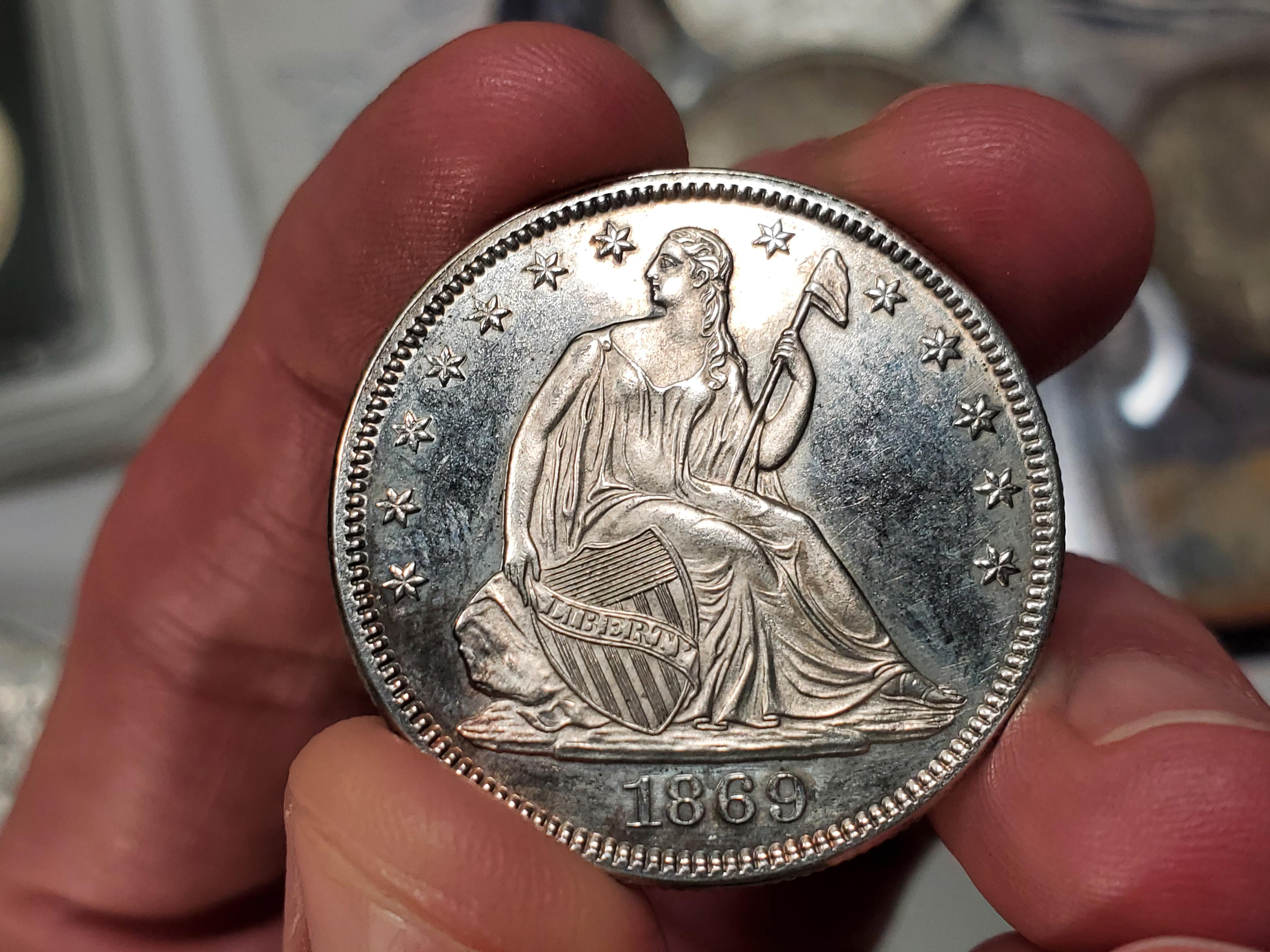 1869 Seated PROOF Half-Dollar -TONED