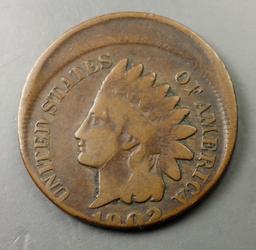 1902-p OFF-CENTER Indian Head Cent ERROR