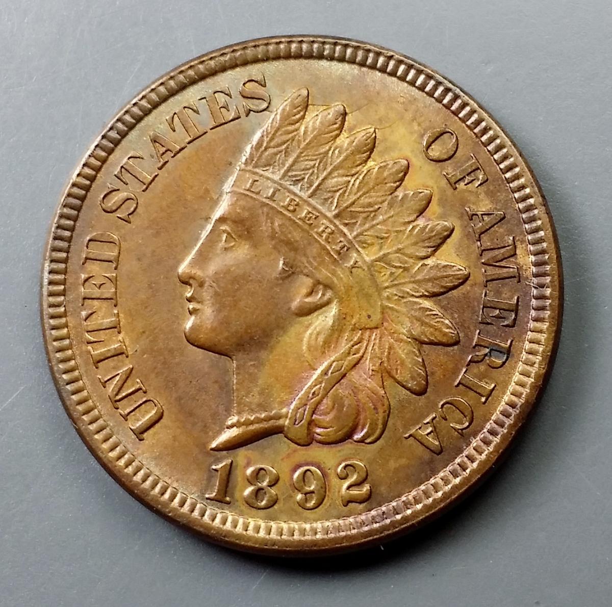 1892-p Indian Head Cent -BETTER DATE