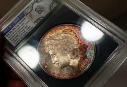 1881-S Morgan Silver Dollar -NEON TONED