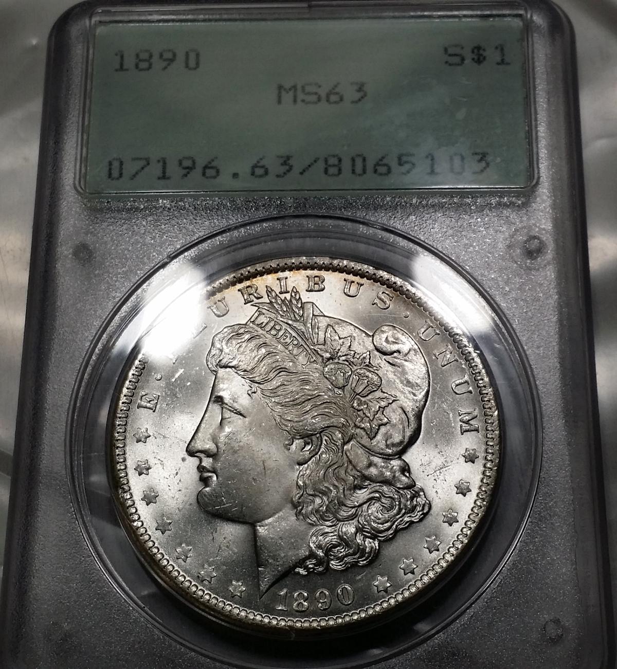 1890-P Morgan Silver Dollar -MS 63 (( RATTLER ))