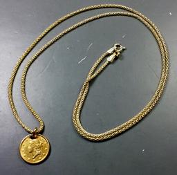 1854 Gold $1 Necklace