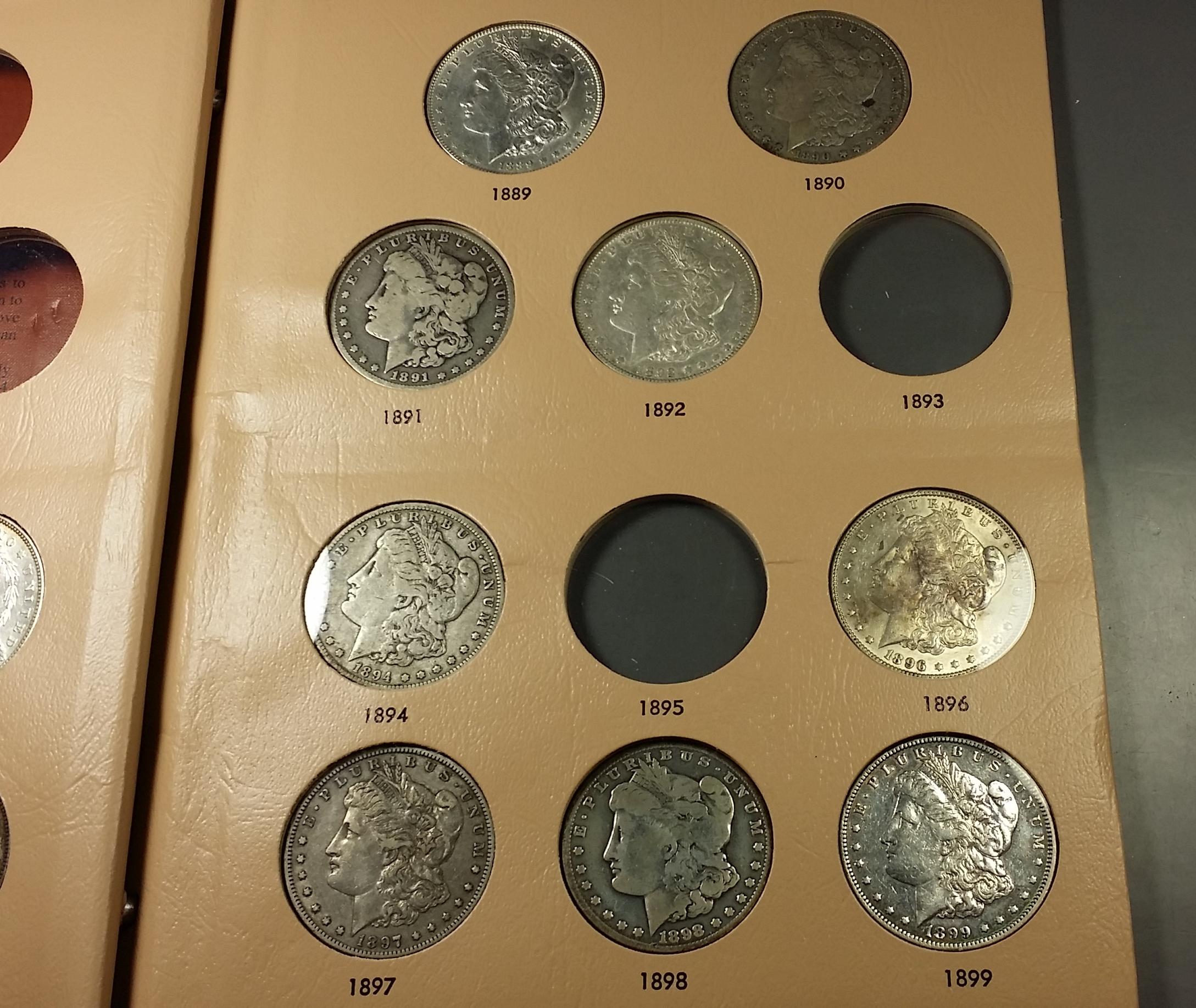 Morgan Silver Dollar DANSCO Date-Set -NEAR COMPLETE