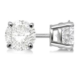 Certified 0.52 CTW Round Diamond Stud Earrings D/SI3