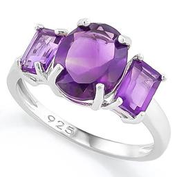 4 2/3 CARAT AMETHYST 925 STERLING SILVER RING