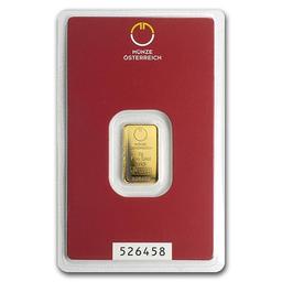 2 gram Gold Bar - Austrian Mint (In Assay)