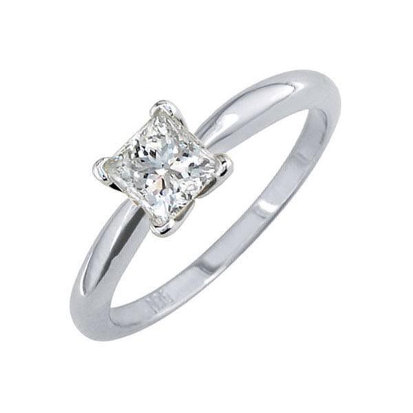 Certified 0.69 CTW Princess Diamond Solitaire 14k Ring D/SI2