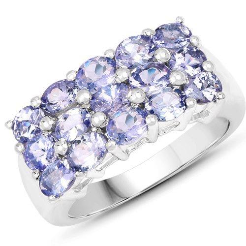 2.55 Carat Genuine Tanzanite .925 Sterling Silver Ring