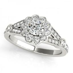 CERTIFIED PLATINUM 1.54 CT G-H/VS-SI1 DIAMOND HALO ENGAGEMENT RING