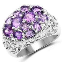 2.64 Carat Genuine Amethyst .925 Sterling Silver Ring