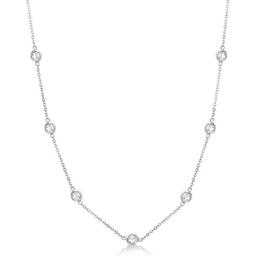 Diamond Station Necklace Bezel-Set 14K White Gold (1.50ct)