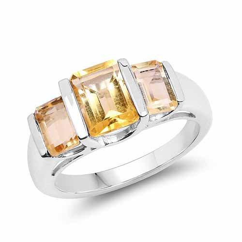 2.70 Carat Genuine Citrine .925 Sterling Silver Ring