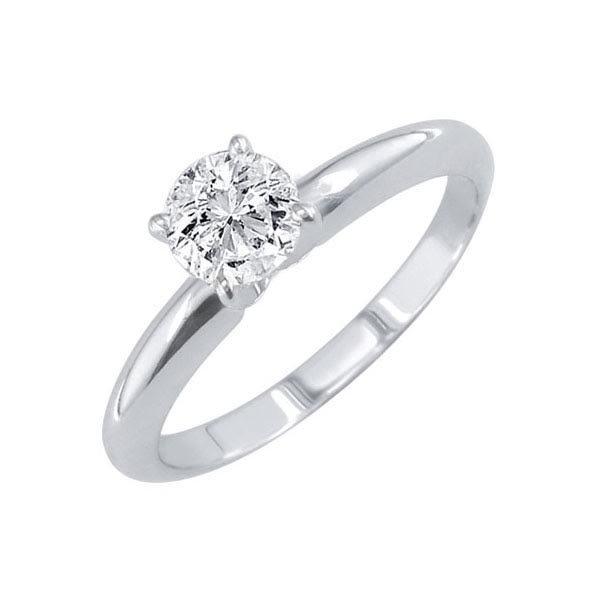 Certified 1.3 CTW Round Diamond Solitaire 14k Ring F/SI2