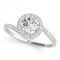 CERTIFIED PLATINUM 1.49 CT G-H/VS-SI1 DIAMOND HALO HALO ENGAGEMENT RING