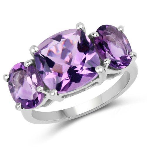 5.95 Carat Genuine Amethyst .925 Sterling Silver Ring