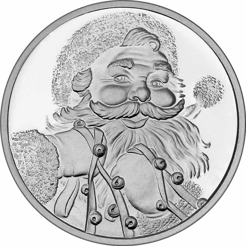 Christmas 2017 Silver Round X-9 Santa Face