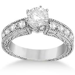 1.50ct Antique Style Diamond Engagement Ring 14k White Gold