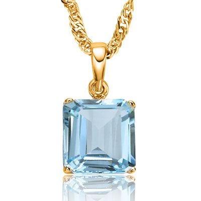 0.5 CARAT TW (1 PCS) BLUE TOPAZ 10K SOLID YELLOW GOLD PENDANT