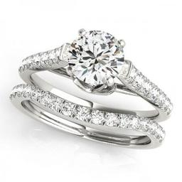 CERTIFIED 18KT WHITE GOLD 1.24 CT G-H/VS-SI1 DIAMOND BRIDAL SET