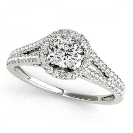 CERTIFIED PLATINUM 1.11 CT G-H/VS-SI1 DIAMOND HALO ENGAGEMENT RING