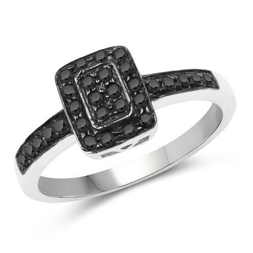 0.32 Carat Genuine Black Diamond .925 Sterling Silver Ring