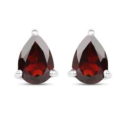 1.63 Carat Genuine Garnet .925 Sterling Silver Earrings