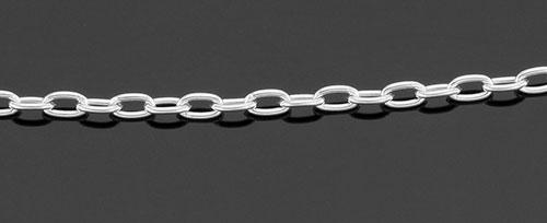 Light Oval Cable Chain Necklace - 16 inch - Sterling Silver
