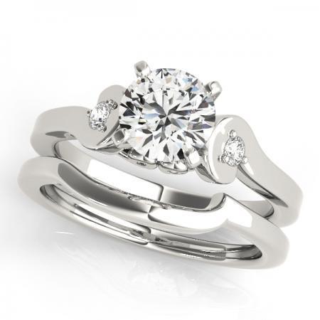 CERTIFIED 18KT WHITE GOLD 1.08 CTW G-H/VS-SI1 DIAMOND BRIDAL SET