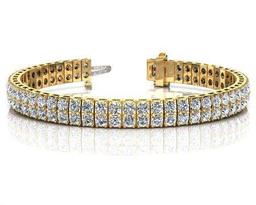 14K YELLOW GOLD 4 CTW G-H I1/I2 TIMELESS TWO ROW DIAMOND TENNIS BRACELET