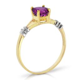 0.92 Carat 14K Solid Gold Kept Secrets Amethyst Diamond Ring