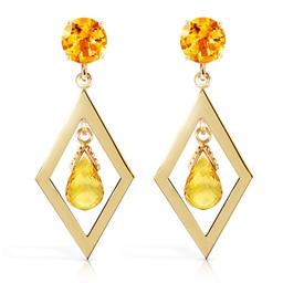 2.4 Carat 14K Solid Gold Euphoria Citrine Earrings