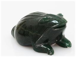 NATURAL 300.06 CTW MALACHITE BIG FROG FIGURE