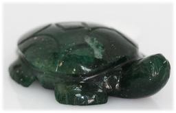 NATURAL 143.06 CTW MALACHITE SMALL TURTLE FIGURE