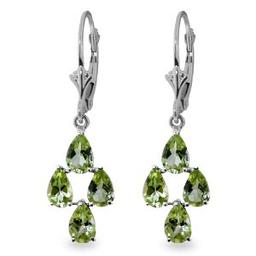 4.5 Carat 14K Solid White Gold Loving Peridot Earrings