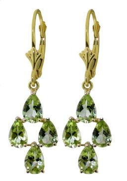 4.5 Carat 14K Solid White Gold Loving Peridot Earrings