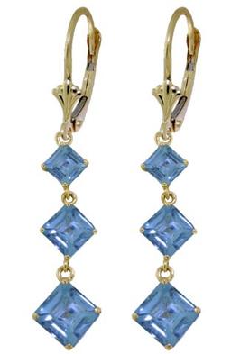 4.79 Carat 14K Solid White Gold For No Reason Blue Topaz Earrings