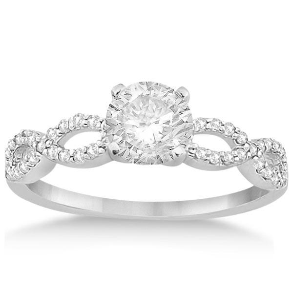 Twisted Infinity Diamond Engagement Ring Setting 14K White Gold (0.71ctw)