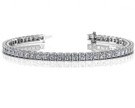 14K WHITE GOLD 4 CTW G-H SI2/SI3 PRINCESS CUT BRACELET