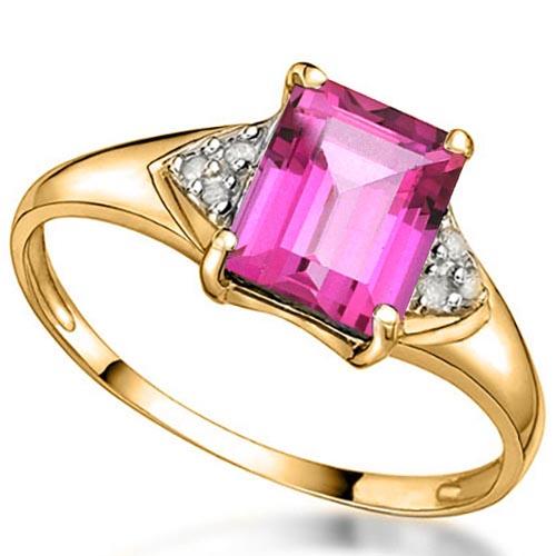 14K PINK TOPAZ & WHITE DIAMOND 2.02 CTW Ring