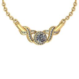 Certified 1.16 Ctw Diamond VS/I1 Necklace 14K Yellow Gold