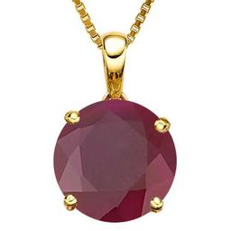 1.07 CTW RUBY 10K SOLID YELLOW GOLD ROUND SHAPE PENDANT