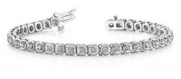 14K WHITE GOLD 1 CTW G-H SI2/SI3 CIRCLE LINK DIAMOND TENNIS BRACELET