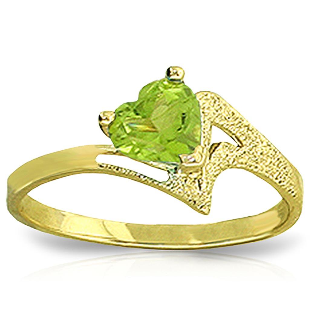 0.6 Carat 14K Solid Gold Ring Natural Peridot