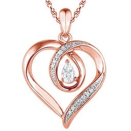 0.46 CARAT WHITE TOPAZ & CZ 14KT SOLID RED GOLD PENDANT