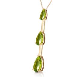 1.71 Carat 14K Solid Gold Earths Answer Peridot Necklace