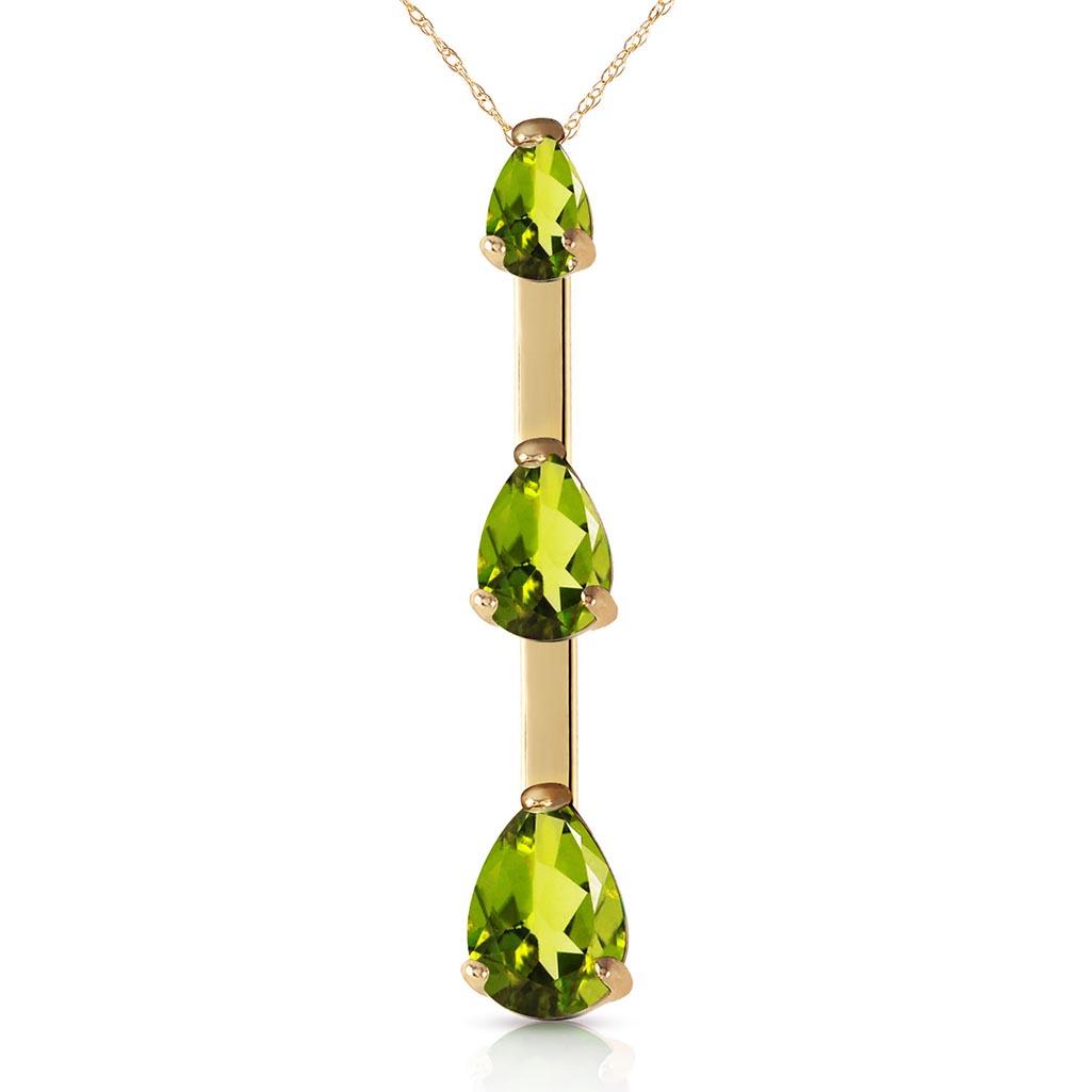 1.71 Carat 14K Solid Gold Earths Answer Peridot Necklace