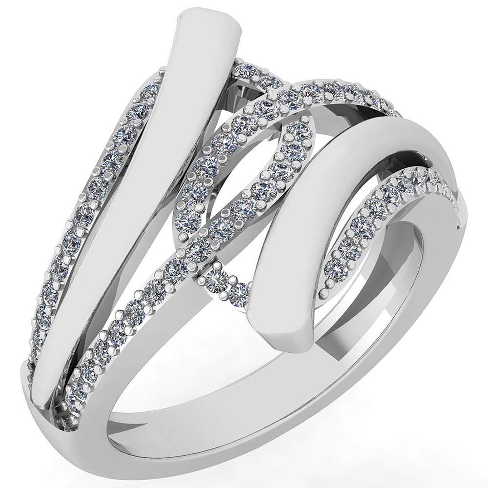 Certified 0.44 Ctw Diamond VS/SI1 Ring For 14K White Gold