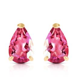 3.15 Carat 14K Solid Gold Gem Of A Woman Pink Topaz Earrings