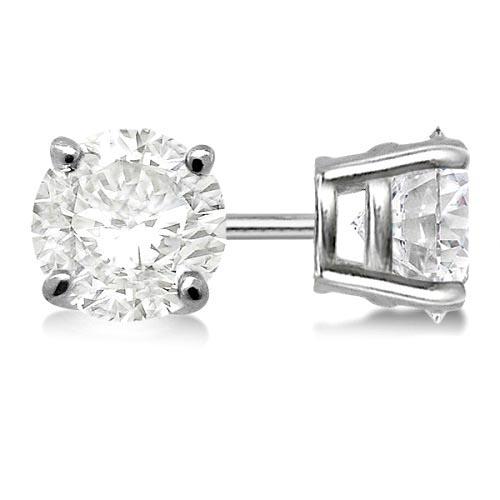 Certified 1.03 CTW Round Diamond Stud Earrings G/SI2